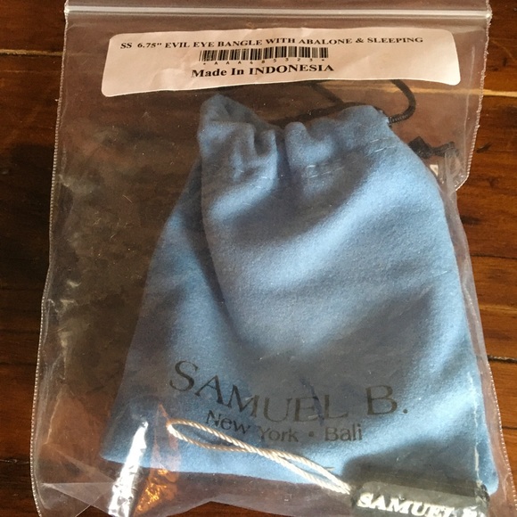 Handcrafted NEW Samuel B silver abalone and sleeping turquoise Evil Eye cuff - Picture 7 of 7